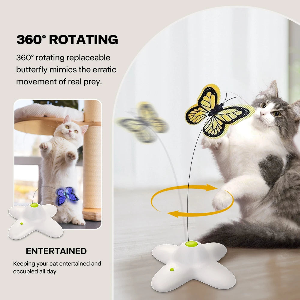 Jouet Papillon Automatique pour Chat – Divertissement Interactif et Amusant