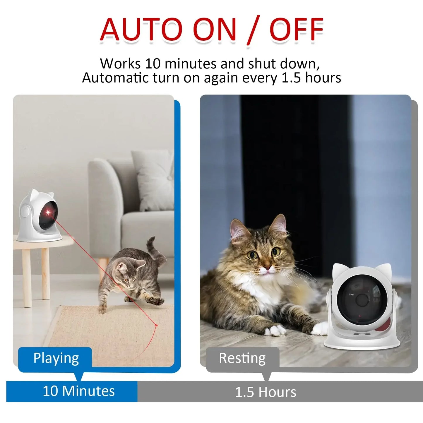 Jouet Laser Intelligent et Interactif pour Chat – Rechargeable et Automatique