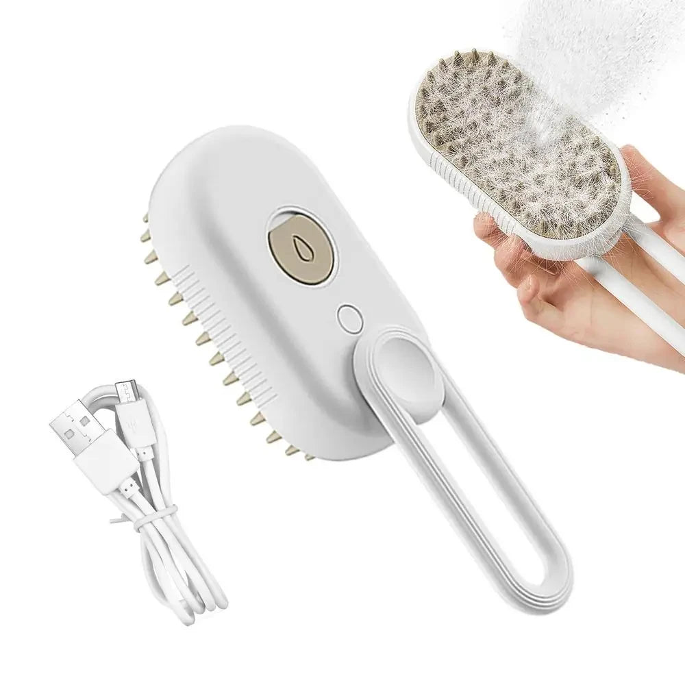 Brosse à Vapeur Électrique 3 en 1 pour Chat et Chien – Nettoyage, Massage et Soin LED