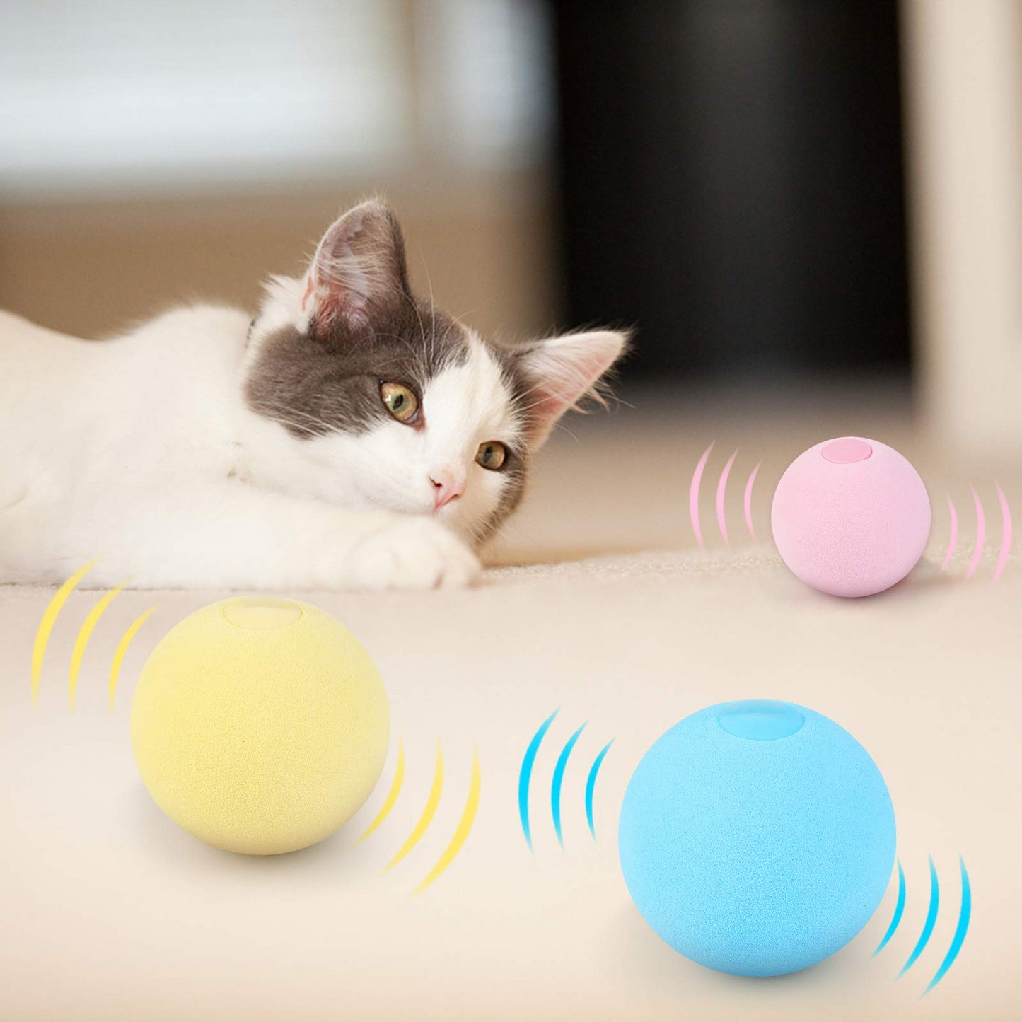 Balle Intelligente d’Apprentissage pour Chat – Jouet Interactif avec Herbe-aux-Chats