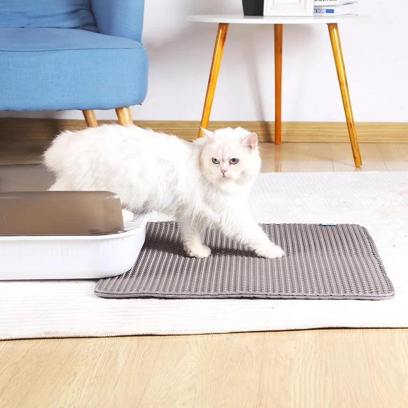 Tapis de Litière Pliable à Double Couche pour Chat – Protection Efficace et Antidérapant