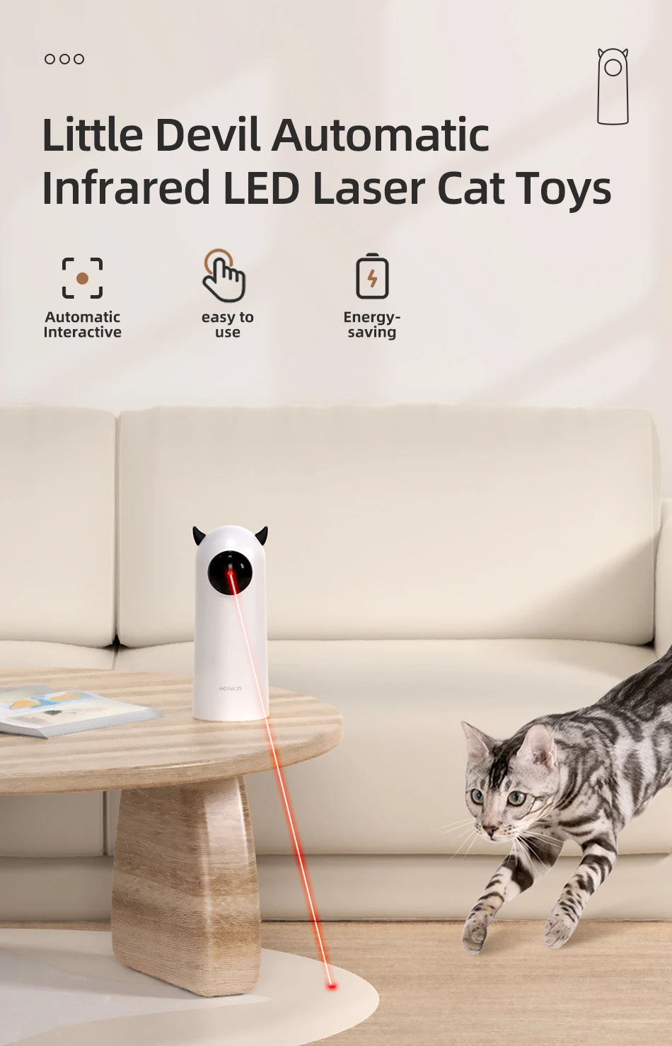 Jouet Laser Interactif Intelligent  – Divertissement Innovant pour Chats