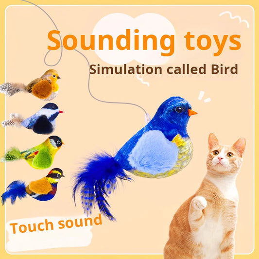 Jouet en Peluche avec Son d’Oiseau pour Chat – Simulation Réaliste et Taquineries Automatiques