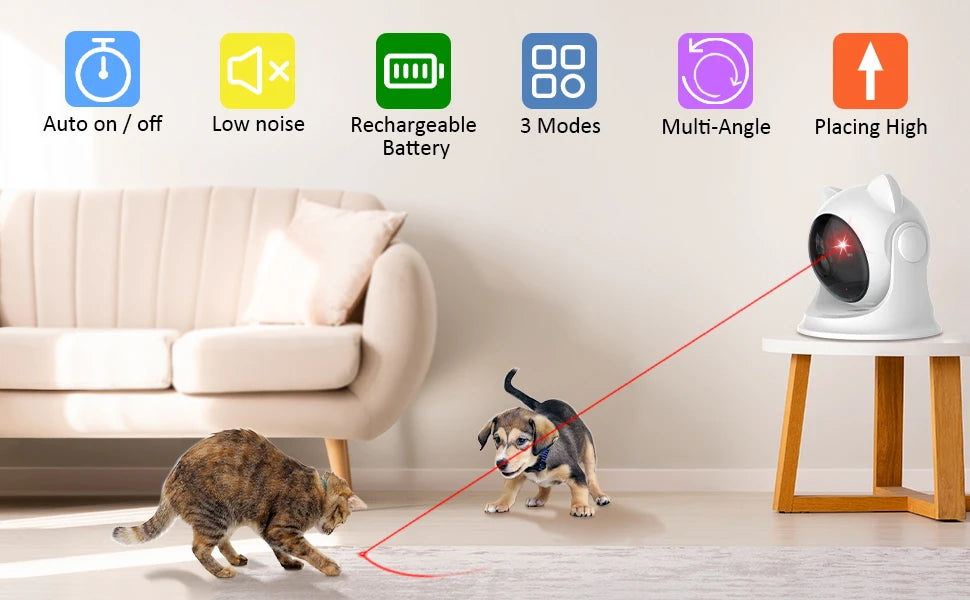 Jouet Laser Intelligent et Interactif pour Chat – Rechargeable et Automatique