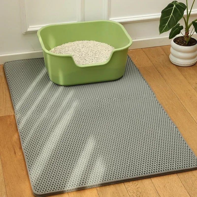 Tapis de Litière Pliable à Double Couche pour Chat – Protection Efficace et Antidérapant