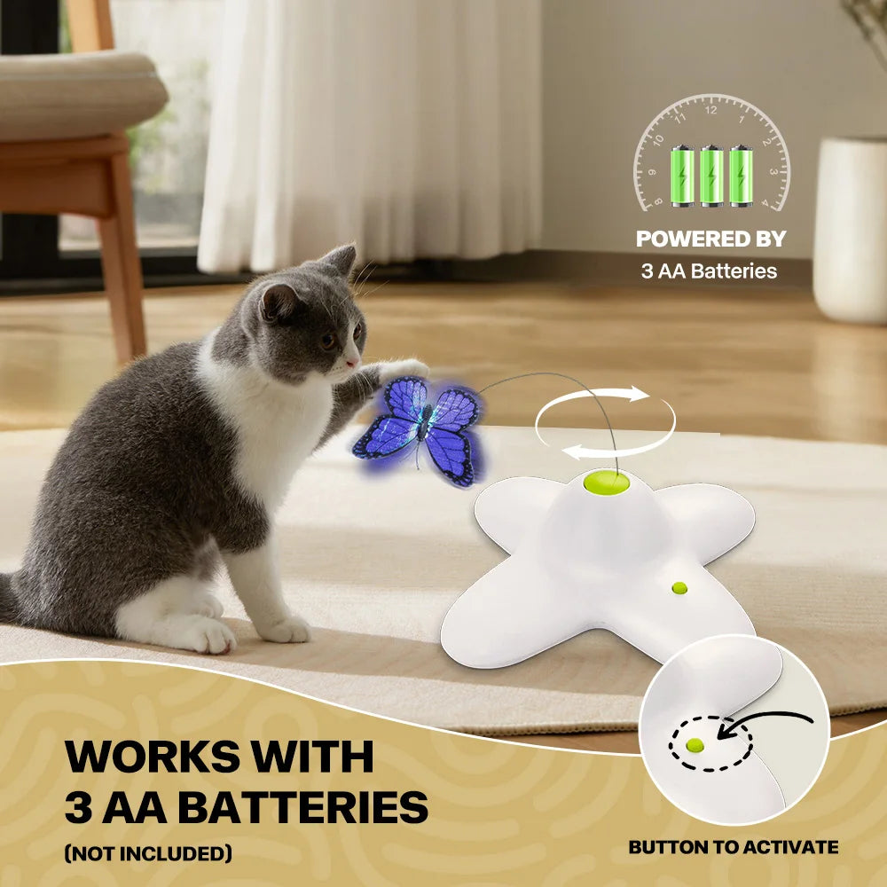 Jouet Papillon Automatique pour Chat – Divertissement Interactif et Amusant