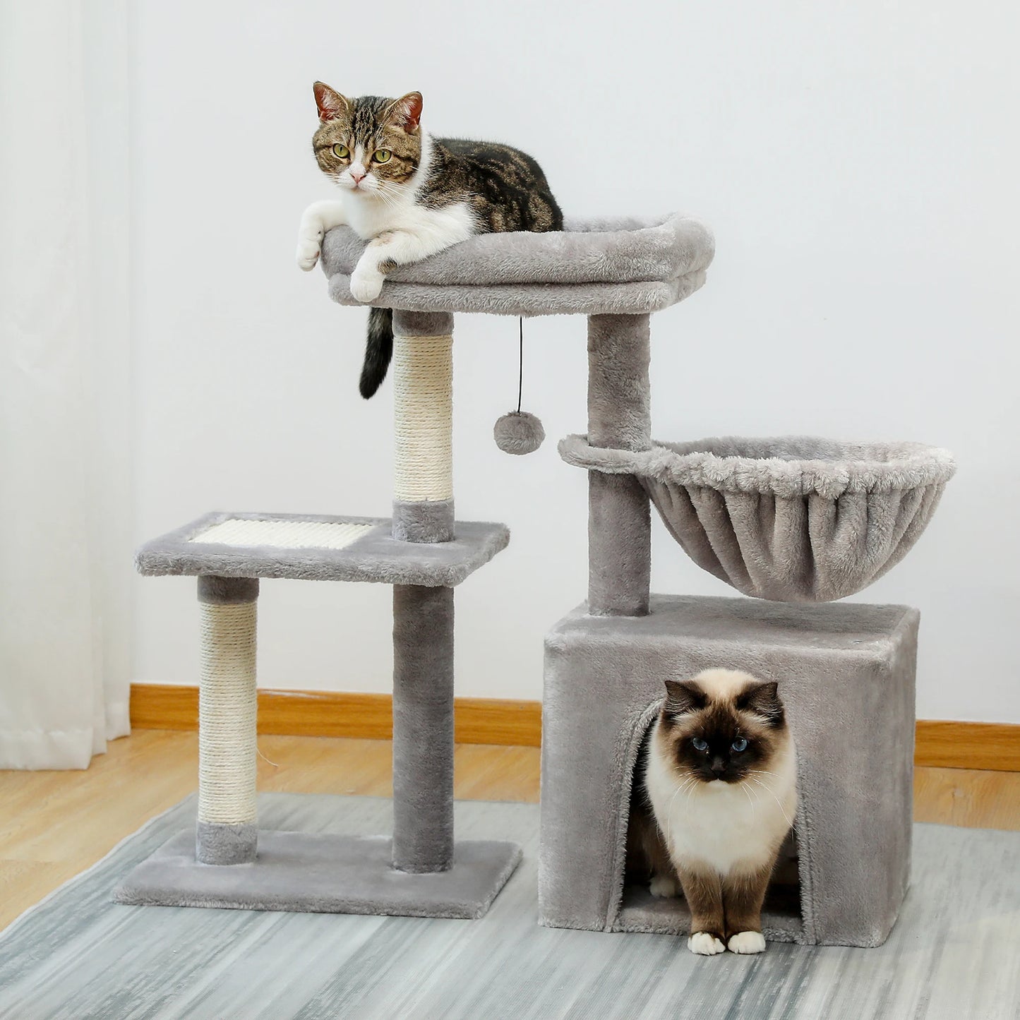 Tour d’Activité pour Chats – Arbre à Chat avec Griffoirs, Hamac et Perchoir Confortable